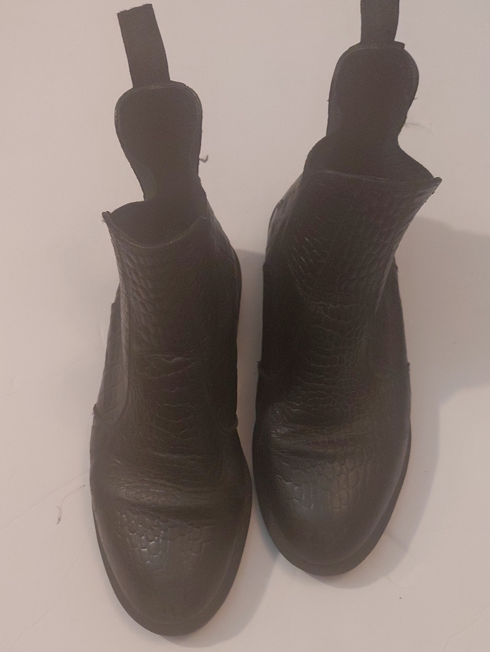 Dr. Martens Black Croc-Embossed Chelsea Ankle Boots